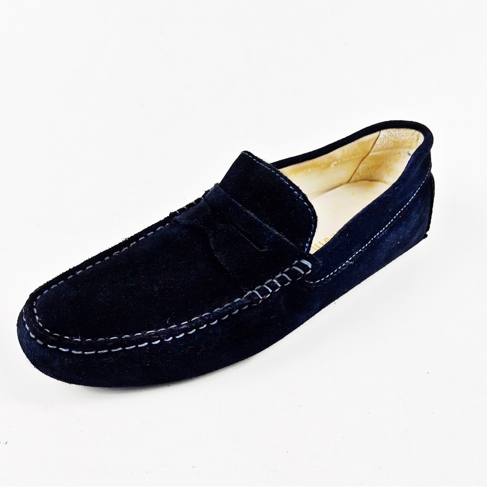 Jack Erwin Mens Navy Parker Suede Loafer Moccasin Size 9 -9.5